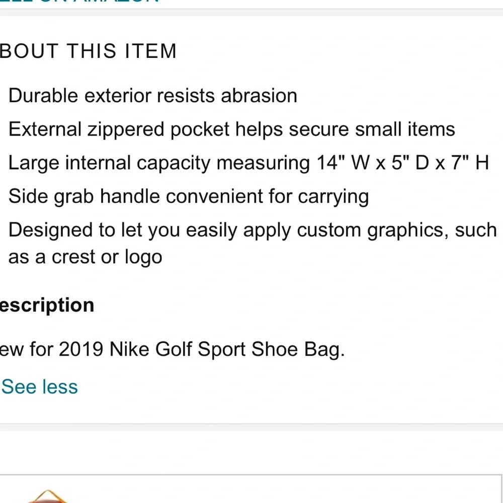 Nike Sport 13L Golf Shoe Bag/Tote NWT - Navy blue